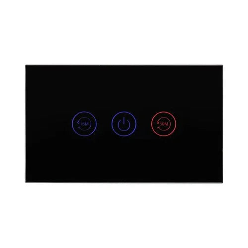 מתג טאץ' מיני טיימר דוד חכם זכוכית שחורה 3 מודול WIFI - אור שי סיטונאות חשמל בע״מ