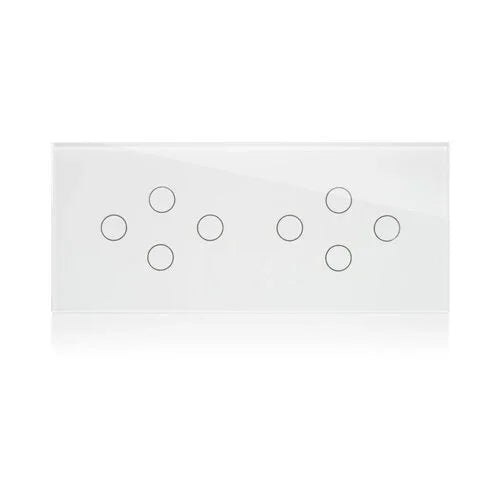 מתג טאץ' חכם לתאורה 8 לחצנים זכוכית לבנה 6 מודול WIFI - אור שי סיטונאות חשמל בע״מ