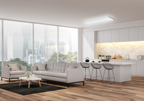 צמוד תקרה מלבן דק לבן TIME 64W 120X30CM IP40 3CCT