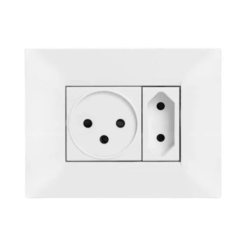 שקע דו פיני 1 מודול לבן ניסקו סוויץ' - אור שי סיטונאות חשמל בע״מ