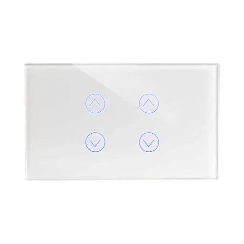 מתג טאץ חכם לתריס כפול זכוכית לבנה 3 מודול WIFI - אור שי סיטונאות חשמל בע״מ