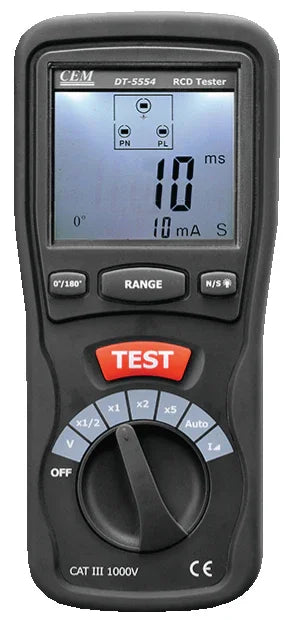בודק ממסרי פחת דיגיטלי DT-5554 - כלי עבודה - Uriel-Shay - אור שי סיטונאות חשמל בע״מ