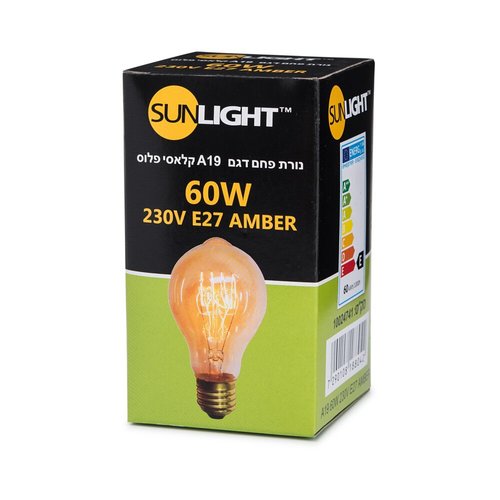 נורת פחם קלאסי פלוס 60W E27 תאורת אווירה חמה