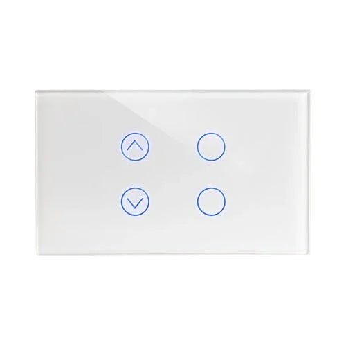 מתג טאץ חכם משולב תריס ו-2 תאורות זכוכית לבנה 3 מודול WIFI - אור שי סיטונאות חשמל בע״מ