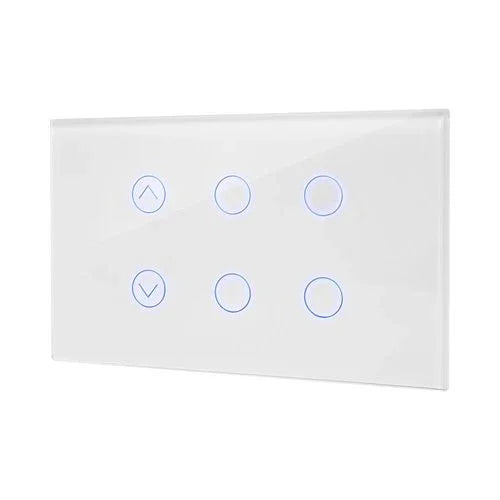 מתג טאץ' חכם משולב תריס + 4 תאורות זכוכית לבנה 3 מודול WIFI (37022583) - אור שי סיטונאות חשמל בע״מ