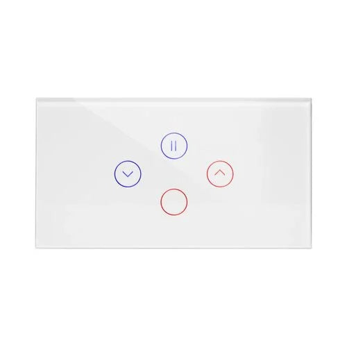 מתג טאץ חכם משולב תריס + תאורה זכוכית לבנה 4 מודול WIFI - אור שי סיטונאות חשמל בע״מ