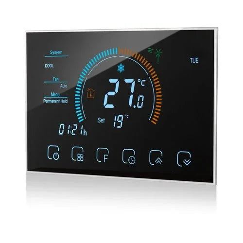 מתג טאץ' תרמוסטט לחימום תת רצפתי זכוכית לבנה 3 מודול WIFI - אור שי סיטונאות חשמל בע״מ