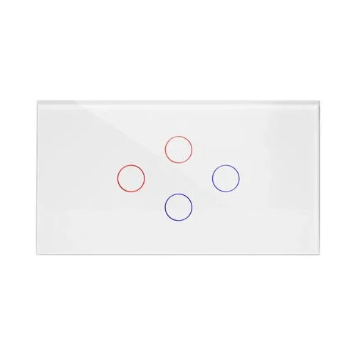 מתג טאץ' חכם לתאורה 4 לחצנים זכוכית לבנה 4 מודול WIFI - אור שי סיטונאות חשמל בע״מ