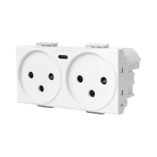 שקע כפול עם מטען USB מהיר אוניברסלי TYPE C PD ניסקו סוויץ' (35022224)