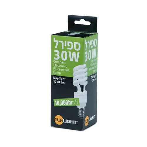 נורת מיני ספירל 30W E27 אור קר - אור שי סיטונאות חשמל בע״מ
