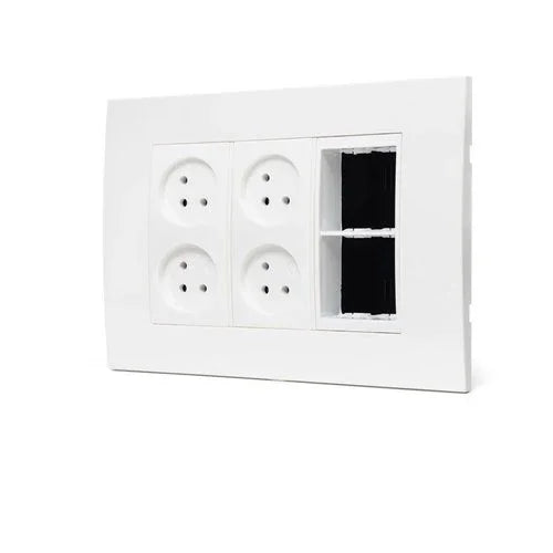 עמדת HOME & OFFICE תחת הטיח 6 מודול, 4 שקעים ומתאם ג - אור שי סיטונאות חשמל בע״מ