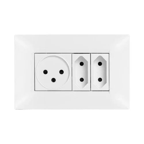 שקע כח ישראלי 2 מודול לבן ניסקו סוויץ' - אור שי סיטונאות חשמל בע״מ