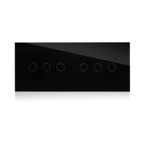 מתג טאץ' חכם לתאורה 6 לחצנים זכוכית שחורה 6 מודול WIFI - אור שי סיטונאות חשמל בע״מ