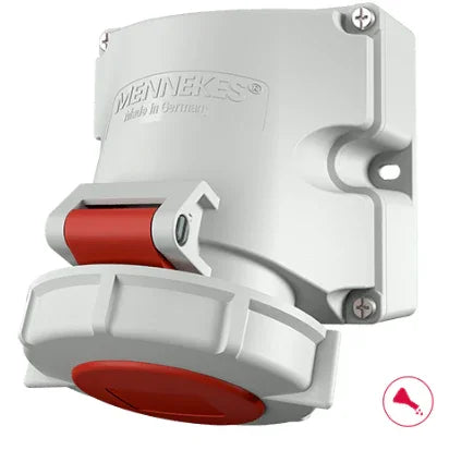 שקע לקיר 5X16 IP67 MENNEKES דגם 9342 - אביזרי חשמל ותשתיות - Uriel-Shay - אור שי סיטונאות חשמל בע״מ