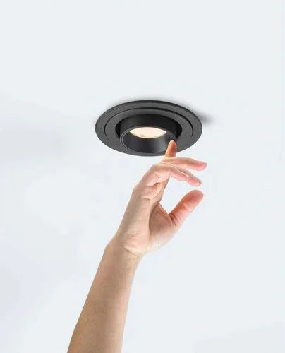 שקוע תקרה שחור FLAME 10W 90mm אור חם - אור שי סיטונאות חשמל בע״מ