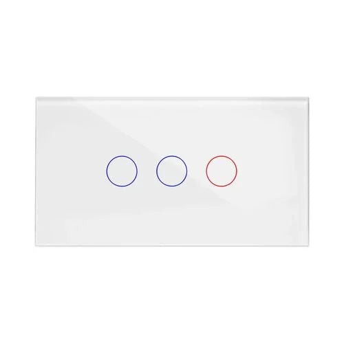 מתג טאץ' חכם לתאורה 3 לחצנים זכוכית לבנה 4 מודול WIFI - אור שי סיטונאות חשמל בע״מ