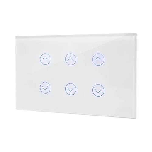 מתג טאץ' חכם ל-3 תריסים זכוכית לבנה 3 מודול WIFI - אור שי סיטונאות חשמל בע״מ