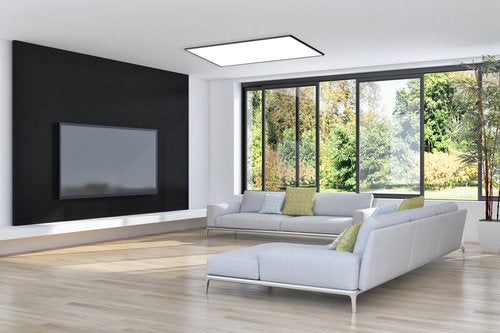 צמוד תקרה מלבן דק שחור TIME 64W 96X60CM IP40 3CCT