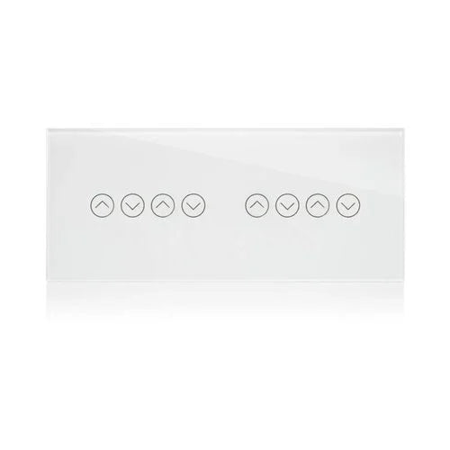 מתג טאץ' חכם ל-4 תריסים זכוכית לבנה 6 מודול WIFI - אור שי סיטונאות חשמל בע״מ