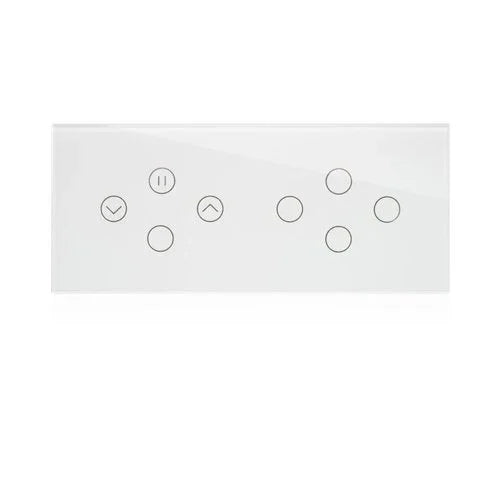 מתג טאץ' חכם משולב תריס + 5 תאורות זכוכית לבנה 6 מודול WIFI - אור שי סיטונאות חשמל בע״מ