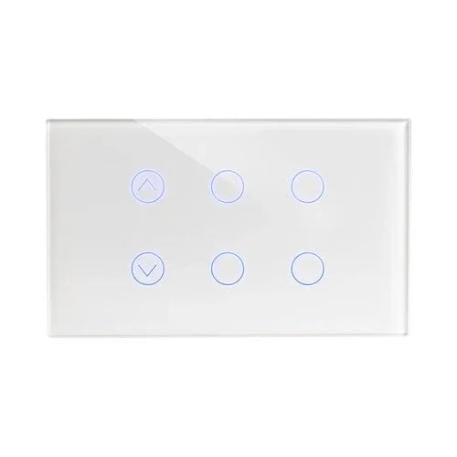 מתג טאץ' חכם משולב תריס + 4 תאורות זכוכית לבנה 3 מודול WIFI (37022583) - אור שי סיטונאות חשמל בע״מ