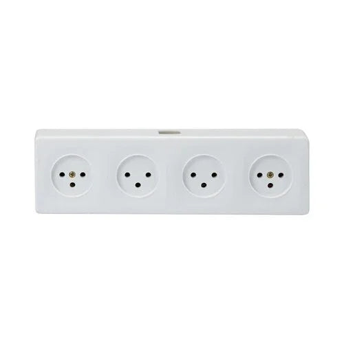 קופסת 4 שקעים לבנה על הטיח SUPER N - אור שי סיטונאות חשמל בע״מ