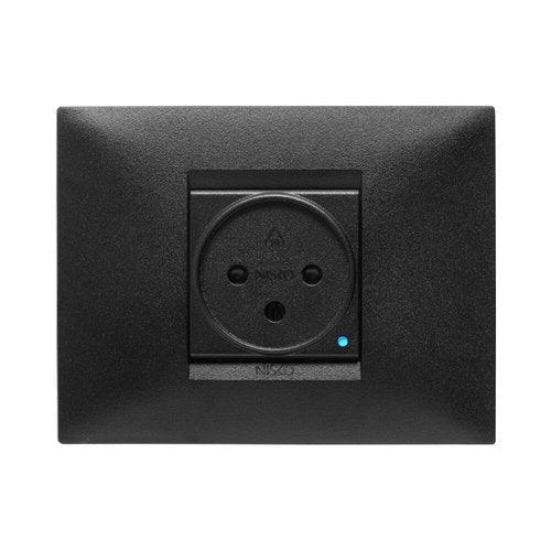 שקע חכם מובנה לסדרת NISKO SWITCH שחור מט - אור שי סיטונאות חשמל בע״מ