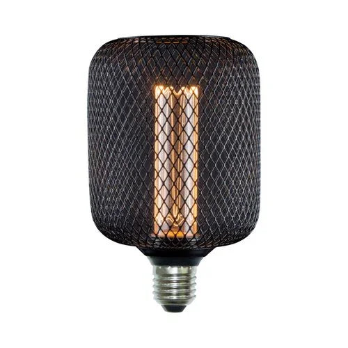 נורה מעוצבת גימור שחור TIFFANY ROLL E27 4W תאורת אווירה חמה - אור שי סיטונאות חשמל בע״מ