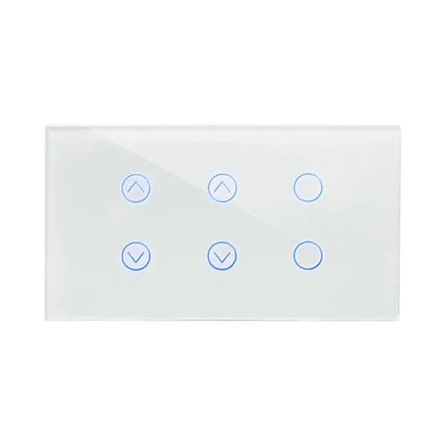 מתג טאץ' חכם משולב 2 תריסים + 2 תאורות זכוכית לבנה 4 מודול WIFI - אור שי סיטונאות חשמל בע״מ