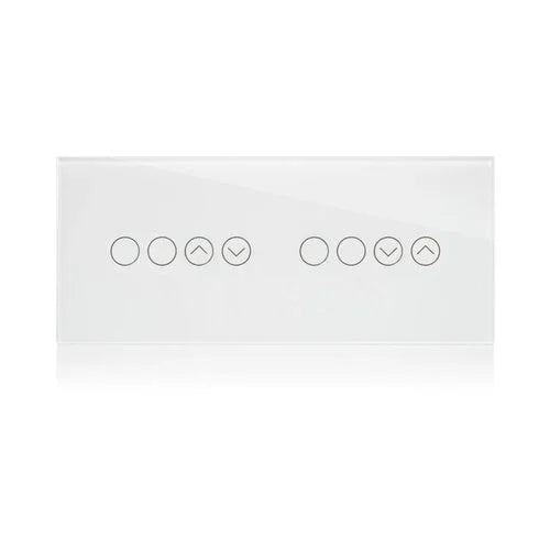 מתג טאץ' חכם משולב 2 תריסים + 4 תאורות זכוכית לבנה 6 מודול WIFI - אור שי סיטונאות חשמל בע״מ