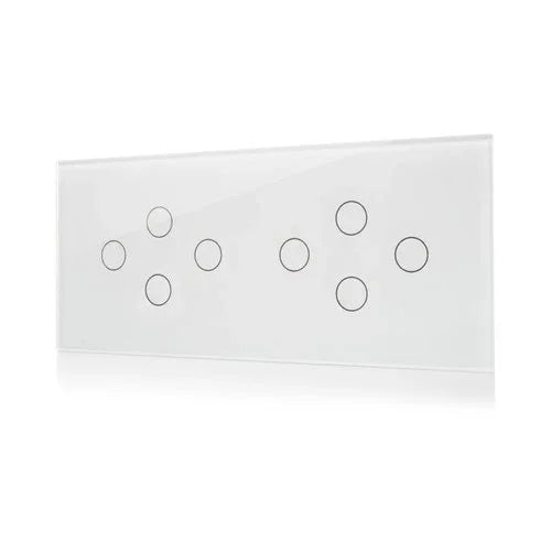 מתג טאץ' חכם לתאורה 8 לחצנים זכוכית לבנה 6 מודול WIFI - אור שי סיטונאות חשמל בע״מ