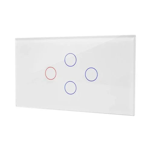 מתג טאץ' חכם לתאורה 4 לחצנים זכוכית לבנה 4 מודול WIFI - אור שי סיטונאות חשמל בע״מ