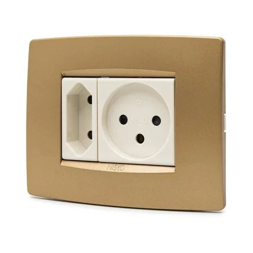 שקע דו פיני 1 מודול קרם ניסקו סוויץ' - אור שי סיטונאות חשמל בע״מ