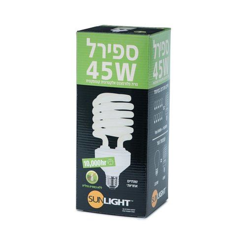 נורת מיני ספירל 45W E27 אור חם