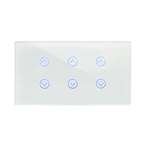 מתג טאץ' חכם ל-3 תריסים זכוכית לבנה 4 מודול WIFI - אור שי סיטונאות חשמל בע״מ