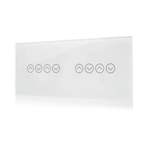 מתג טאץ' חכם ל-4 תריסים זכוכית לבנה 6 מודול WIFI - אור שי סיטונאות חשמל בע״מ