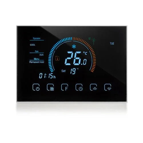 מתג טאץ' תרמוסטט לחימום תת רצפתי זכוכית לבנה 3 מודול WIFI - אור שי סיטונאות חשמל בע״מ