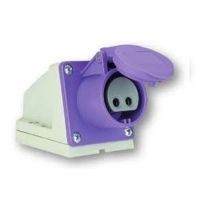 שקע לפנל או לקיר סגול IP44 24V 16A 2P - אביזרי חשמל ותשתיות - Uriel-Shay - אור שי סיטונאות חשמל בע״מ