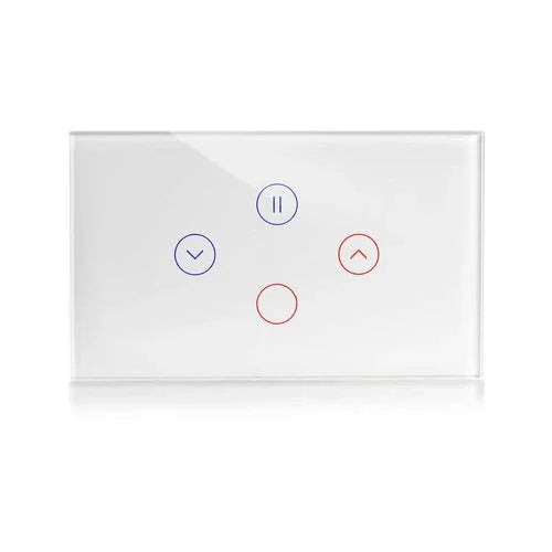 מתג טאץ חכם משולב תריס + תאורה זכוכית לבנה 3 מודול WIFI - אור שי סיטונאות חשמל בע״מ