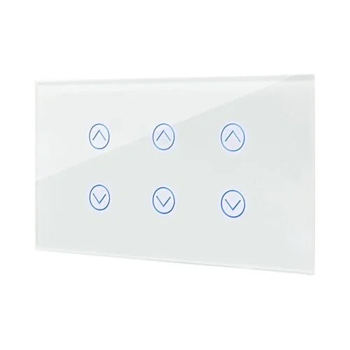 מתג טאץ' חכם ל-3 תריסים זכוכית לבנה 4 מודול WIFI - אור שי סיטונאות חשמל בע״מ