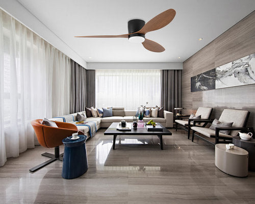 מאוורר תקרה חכם שחור/אגוז ROME 52'' SMART