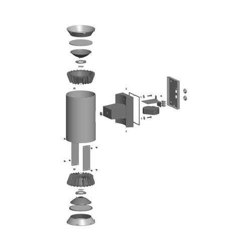 צמוד קיר שחור SYLVANIA UP&DOWN 38W IP65 אור ניטרלי