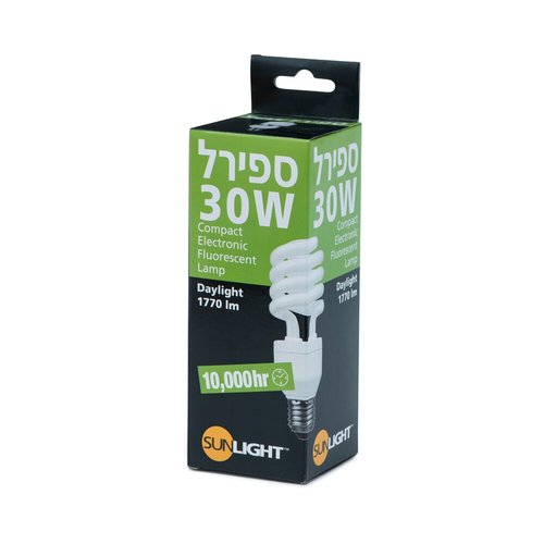 נורת מיני ספירל 30W E27 אור קר