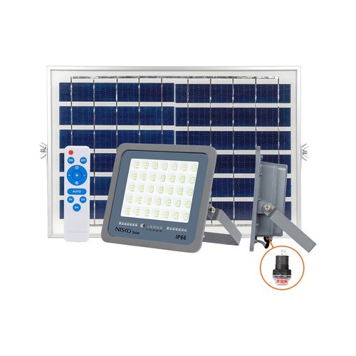 תאורת הצפה סולארית אפור SUNLY 80W IP66 אור קר