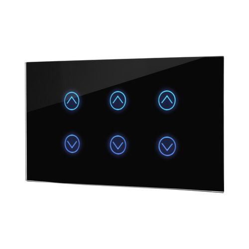 מתג טאץ' חכם ל-3 תריסים זכוכית שחורה 4 מודול WIFI