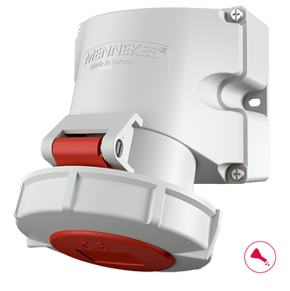 שקע לקיר שעה 3 למכולות 4X32 IP67 MENNEKES דגם 9562 - אביזרי חשמל ותשתיות - Uriel-Shay