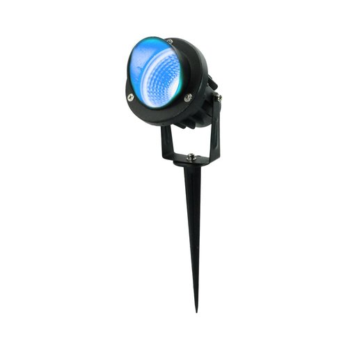 דוקרן לד לגינה שחור 8W 12V כבל 1.5 מטר אור כחול