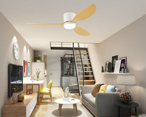 מאוורר תקרה חכם לבן/מייפל ROME 52'' SMART