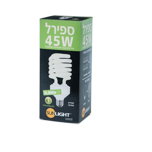 נורת מיני ספירל 45W E27 אור חם