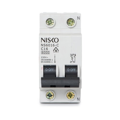 מפסק אוטומטי זעיר ביתי 6KA אופיין NS6016-C 1P+N 16A-C